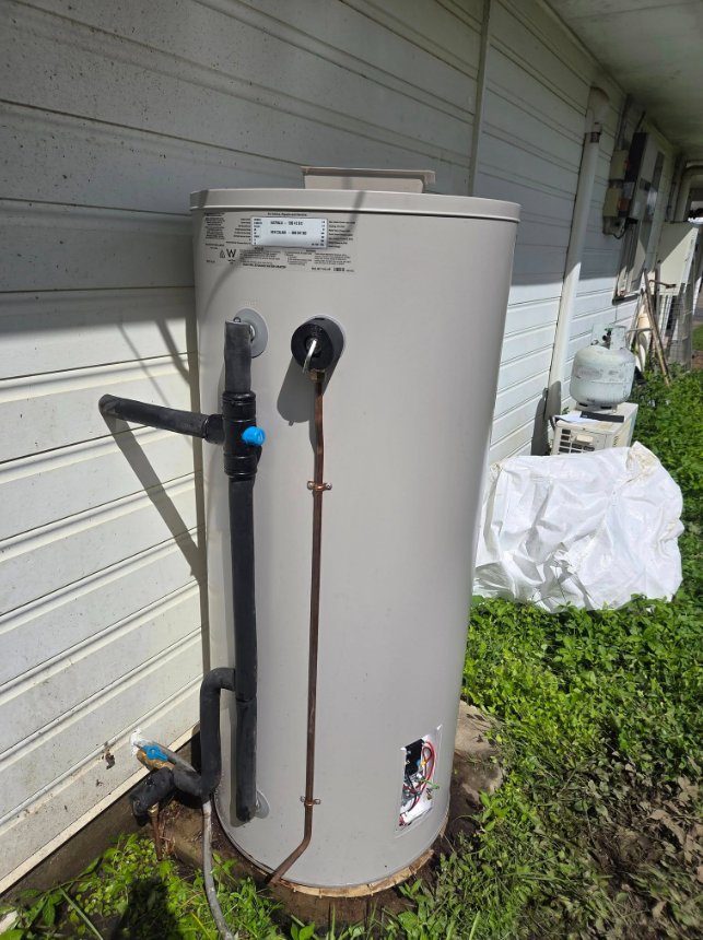 Brand-new hot water system after replacement